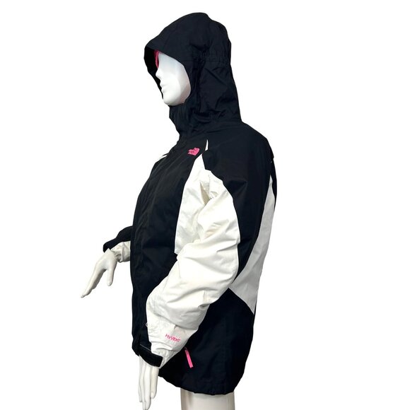 North Face Girls’ Winter Jacket XL 18  Black Pink White Hooded 2 in 1 Insulated - Picture 9 of 15